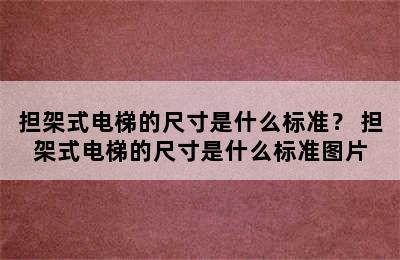 担架式电梯的尺寸是什么标准？ 担架式电梯的尺寸是什么标准图片